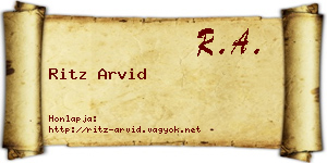 Ritz Arvid névjegykártya